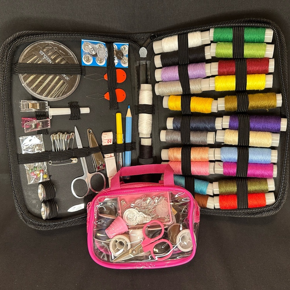 Complete Sewing Kit with Multicolor Threads & Travel Case Gift Set